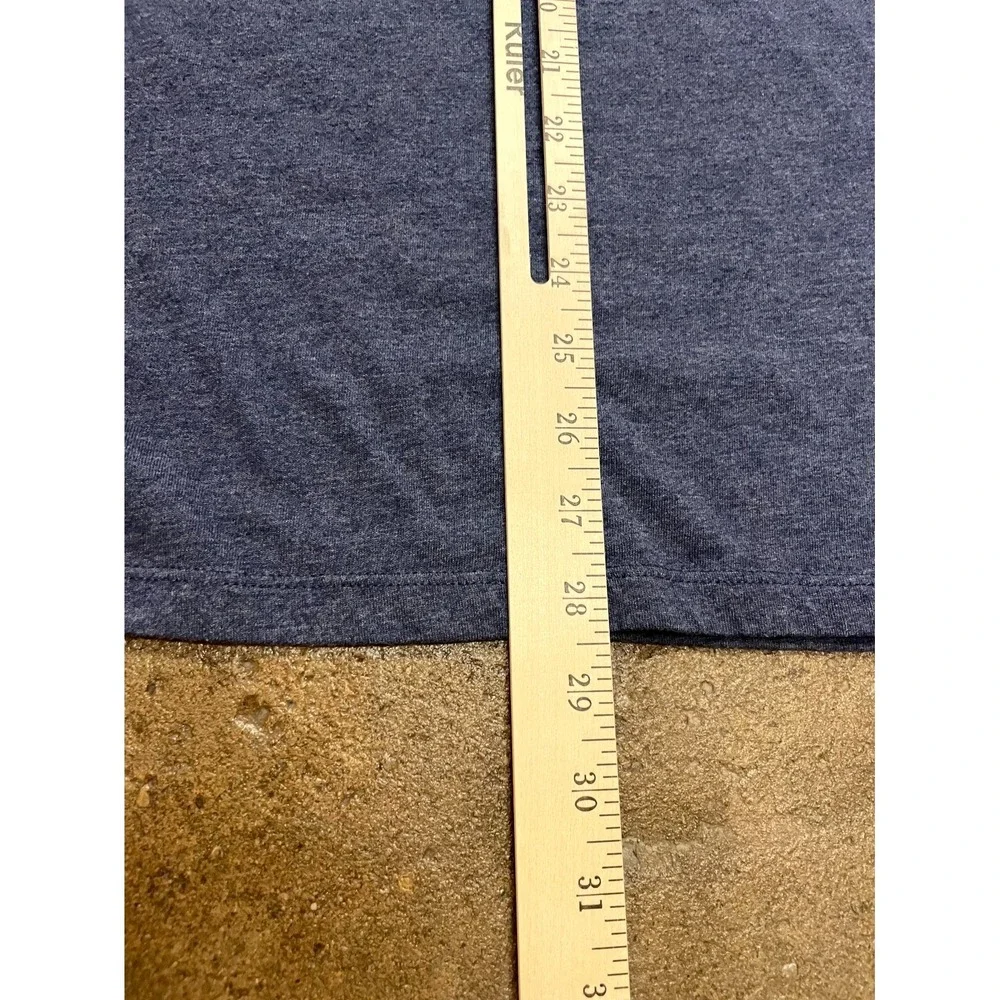 True‎ Religion World Tour T Shirt Mens M Blue Black Spellout Logo Short Sleeve